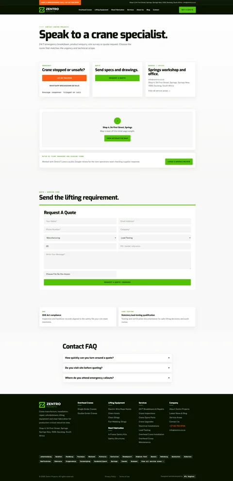 Zentro quote form