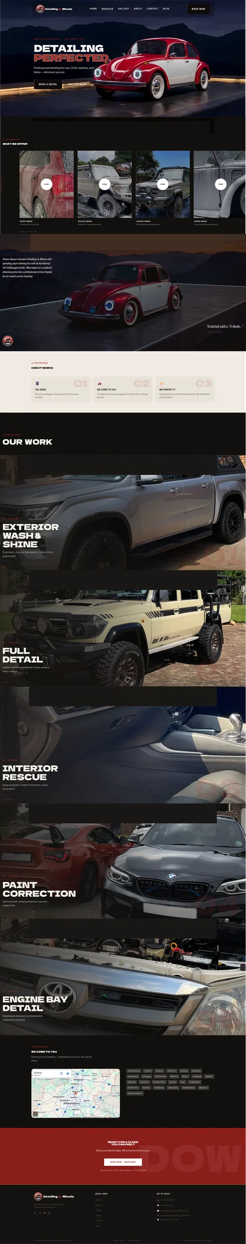 Detailing On Wheels homepage hero
