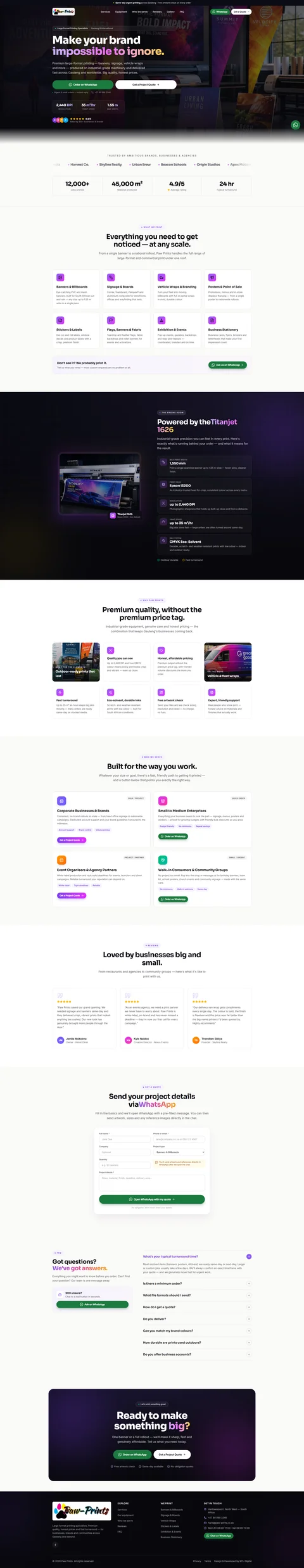 Paw Prints homepage hero