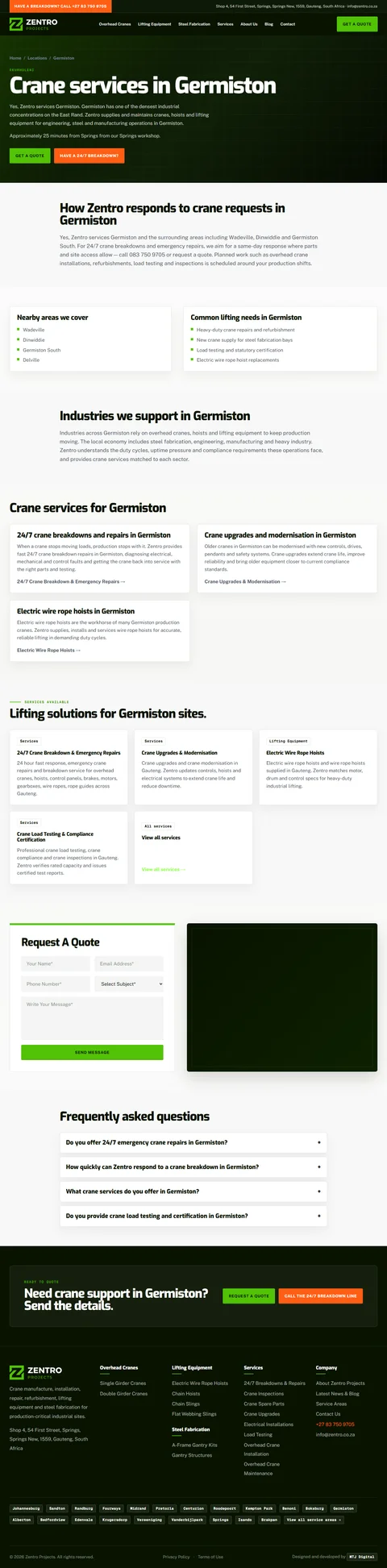 Zentro Germiston location page