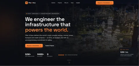 Pillar and Ross — Engineering and Construction Firm website designed by MTJ Digital