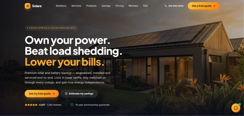 Solare — Premium Solar Business website designed by MTJ Digital