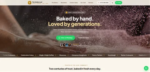The Golden Loaf — Family Bakery website designed by MTJ Digital
